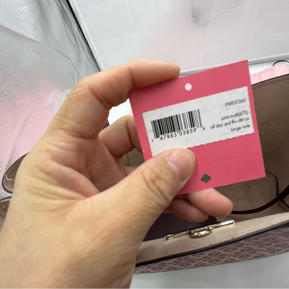 Kate spade ♠️ Flower Coated Canvas Pink Multi All Day Large Tote - Picture 9 of 15